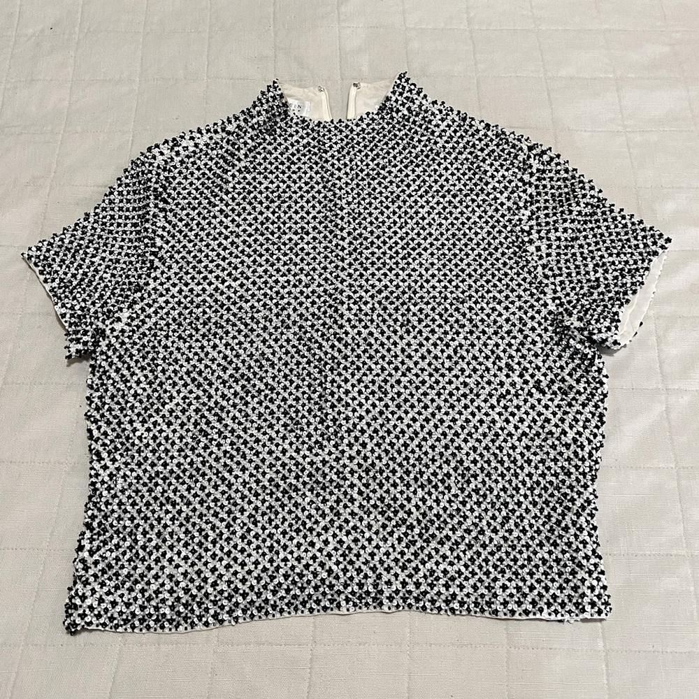 Anne Klein Embellished Beaded Top Size 4